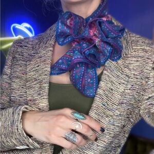 Vintage 1990s Floral and Paisley Scarf